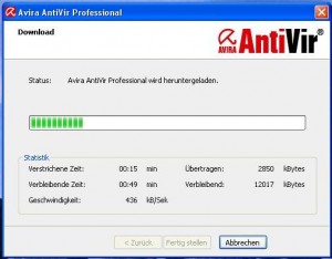 1. Schritt: das Update wird heruntergeladen