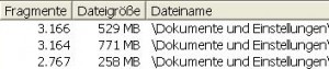 Nach der Komprimierung hat er nur 258MB in 2,767 Fragmenten.