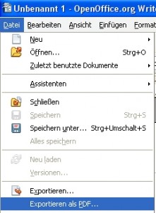 OpenOffice.org 3 PDF Exportieren