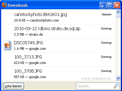 Die Downloadliste