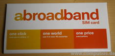 abroadband SIM-Karte Verpackung