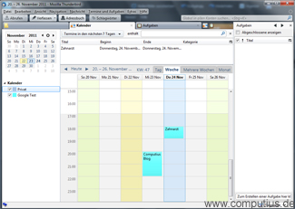 Lightning Kalender in Mozilla Thunderbird