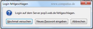 Mozilla Thunderbird - Login fehlgeschlagen