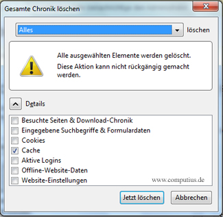 Firefox Chronik löschen