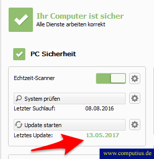 Avira letztes Update
